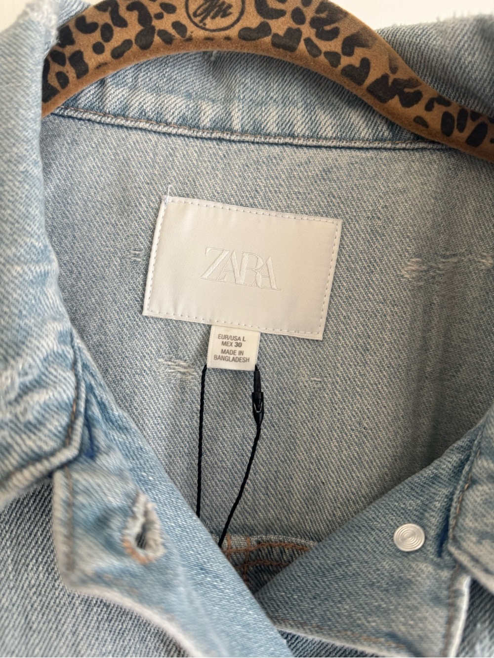 Zara Distressed Cropped Denim Jacket